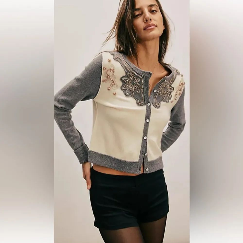 We The Free Loui Embellished Cardi